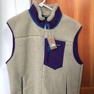 NWT Men's Classic Retro-X Patagonia Vest Pelican with Purple